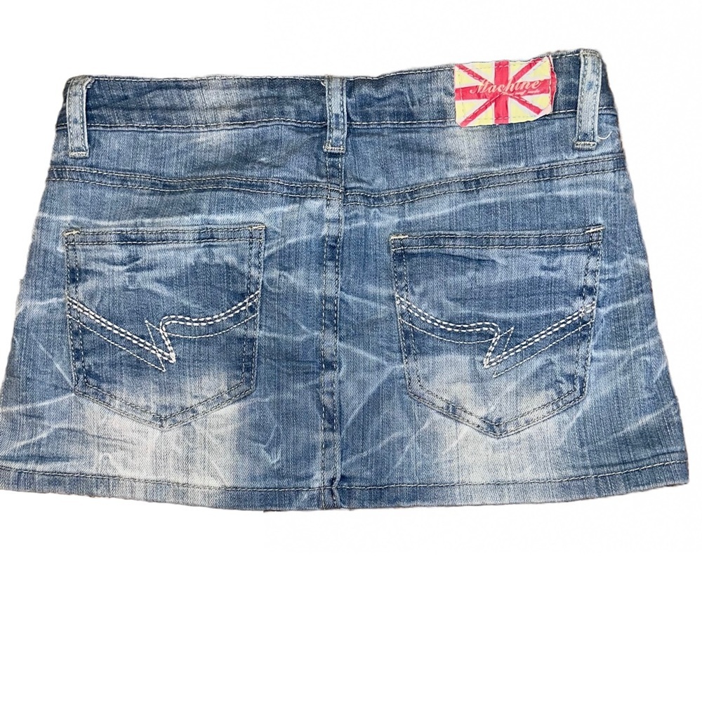 Size 26 Small light blue jean Machine Jeans Denim sexy low rise Mini Skirt